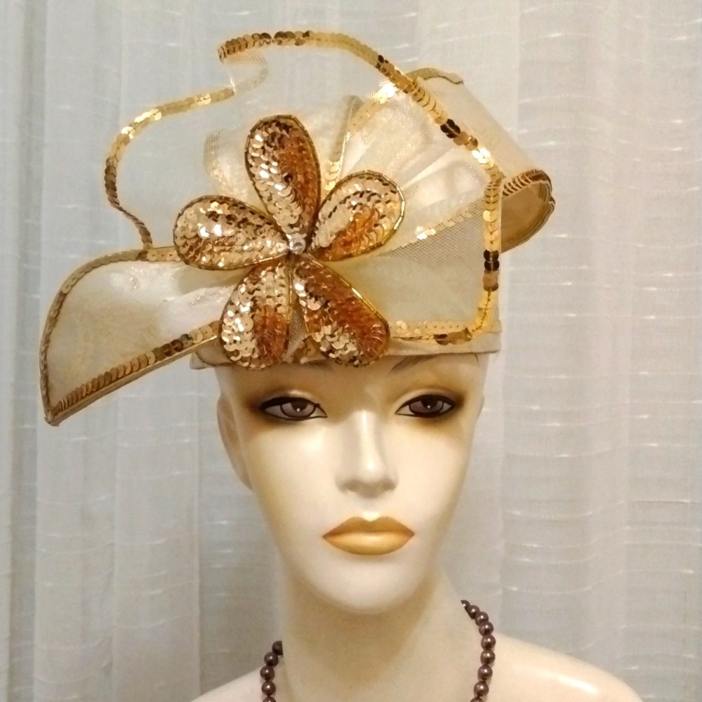Vintage 80's M I Taiwan Fancy Church Cocktail Dress Women's Hat